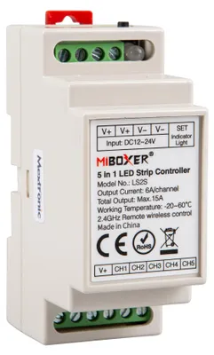 Produktbild von 2.4G Hutschiene Controller 5 in 1 LS2S weiß /CCT/RGB/RGBW/RGB+CCW 12-24V