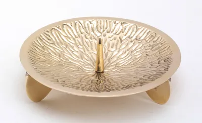 Produktbild von Kerzenleuchter Dreifuß Messing Gold Ø 13 cm ideal für Kerzen, Kirchenkerzen, Anlasskerzen