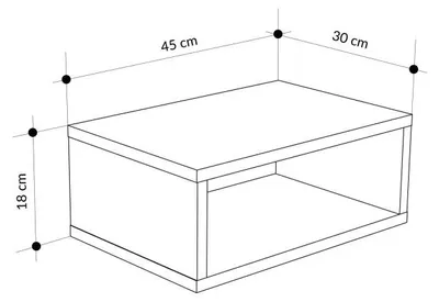 Image de Table de Chevet - 45 x 18 x 30 cm - Blanc et Gris Rétro