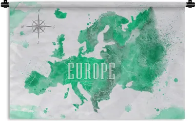 Produktbild von MuchoWow® Wandteppich Wandbehang Weltkarte - Europa - Farbe 60x40 cm Tapisserie Dekoration Wandtuch - Wanddekorationen