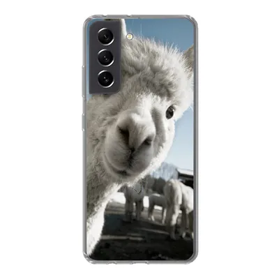 Produktbild von MuchoWow® Handyhülle Schutzhülle Hülle für Samsung Galaxy S21 FE Alpaka - Weiß - Tier Silikon Softcase Handy Hülle - Mobiltelefonhülle