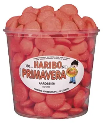 Productafbeelding van Haribo Schuimaardbeien - Primavera - 150 stuks