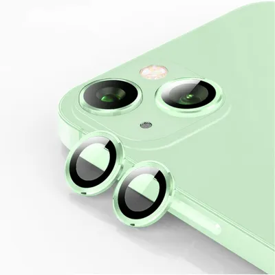 Image de Pour Apple iPhone 15 / 15 Plus : verre de protection pour objectif de l'appareil photo, verre trempé H9, vert clair