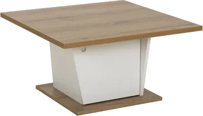 Immagine prodotto di Tavolino da bar - ATOS - Quadrato - Chene Helvezia / Bianco - 69 x 69 x 38 cm