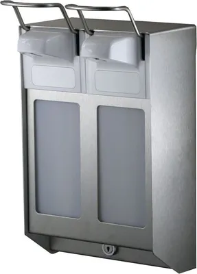 MediQo-line 2er Seifen- bzw. Desinfektionsmittelspender aus Edelstahl 500 ml MediQo-line  8310 MQDV05E