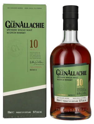 Produktbild von The GlenAllachie 10 Years Old CASK STRENGTH Batch 12 59,7% Vol. 0,7l in Geschenkbox