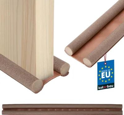 Produktbild von KOTARBAU® Türdichtung aus Schaumstoff 95 cm Zugluftstopper für Türen 30 mm Doppeldichtung Zuschneidbar Schallschutz Türbodendichtung Tür Windschutz Braun