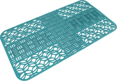 Image de Tapis d'évier en silicone antidérapant résistant à la chaleur 66x35cm Protecteurs d'évier carrés évidés pour la cuisine Vert