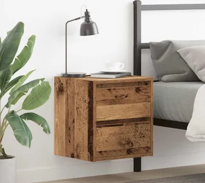 Produktbild von vidaXL Wand-Nachttische 2 Stk. Altholz-Optik 38x34x40 cm