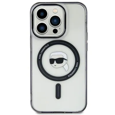 Productafbeelding van Telefoonsleeve Karl Lagerfeld Iml Karl's Head Magsafe voor iPhone 15 - Transparant