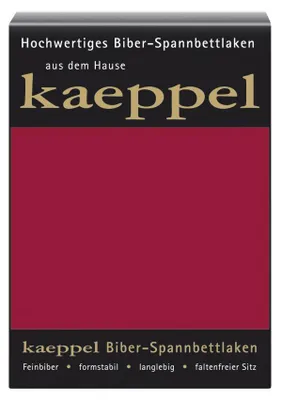 Produktbild von Kaeppel Biber Bettlaken Betttuch 180-200x200 cm Spannbettlaken 14 Farben Uni Öko Karmin