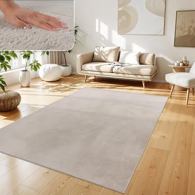 Produktbild von Teppich Wohnzimmer Kunstfell Plüsch Hochflor Shaggy Weich Verschied. Farben Grösse 160x220 cm