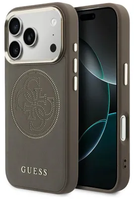 Zdjęcie produktu dla Etui Guess Perforated 4G MagSafe do iPhone 17 Pro brązowy