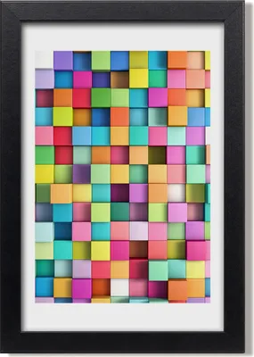 Produktbild von Bild 20x30 MDF-Rahmen, Wandkunst Abstraktionsquadrate