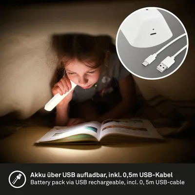Obrázek produktu pro Bateriové LED stolní a nástěnné svítidlo, IP44, bílé, 1x