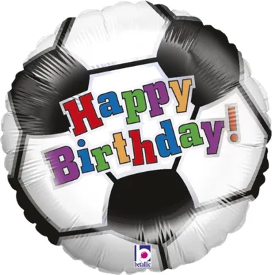 Produktbild von 18"/Ø46cm Folienballon "Happy Birthday" Fußball