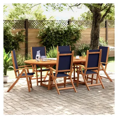 Produktbild von Gartenstühle 6 Stück Klappbar für Garten und Balkon aus Akazienholz und Textilene