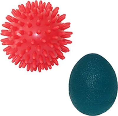 Produktbild von ø 7cm Massageball Igelball + Grip Ball blau