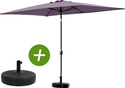 Image de Parasol jardin "Sol 2" - Rectangle - 2 x 3 m - Violet + Dalles à lester incluses