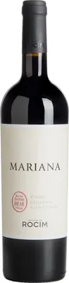 A bottle of red wine against a white background.