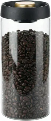 Image de Contenants en verre hermétiques de 1800 ml - Boîtes de conservation hermétiques pour aliments - Récipients hermétiques pour café et céréales