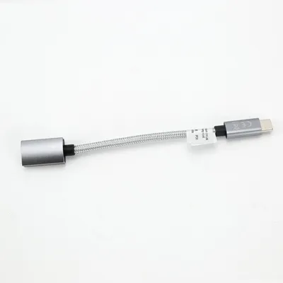 Image de INF Câble adaptateur USB-C vers USB-A OTG — USB 3.2 10Gbps, nylon tressé, alliage d'aluminium, Type-C mâle vers USB-A femelle, plug-and-play Gris