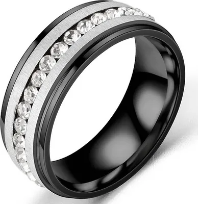 Produktbild von Eleganter Damenring NO-17164 in Schwarz/Silber KP17164