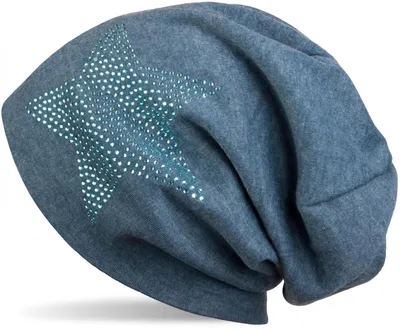 Produktbild von styleBREAKER klassische Uni Beanie Mütze mit Stern Strass Applikation, warm 04024023