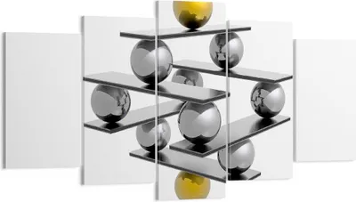 Produktbild von Bild auf Leinwand - Leinwandbild - Gleichgewicht Struktur Stabilität Ball - 160x85cm - Wand Bild - Wanddeko - Leinwanddruck - Bilder - Kunstdruck - Leinwand bilder - Wandkunst - EA160x85-2640