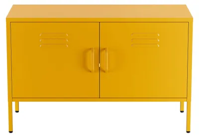 Zdjęcie produktu dla Lendo, szafka RTV, 100x40x65 cm, żółta, metal
