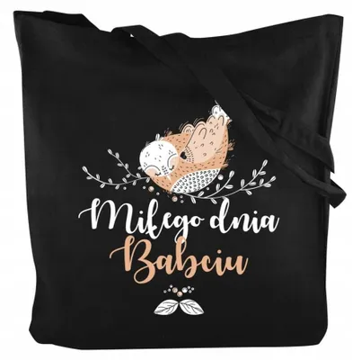 Produktbild von Allbag Baumwolltasche Geschenk für Großmuttertag 38x42cm Schwarz