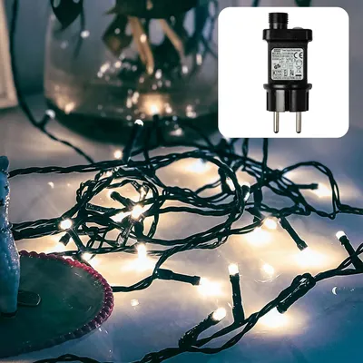 Produktbild von Lichterkette Deko Beleuchtung 80 LED kaltweiß Außen Outdoor Timer Garten Party