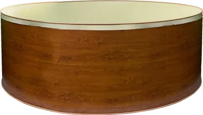 Produktbild von Stahlwandpool rund 350x120 cm, Stahl 0,4 mm Holzoptik, Folie 0,3 mm sand, overlap