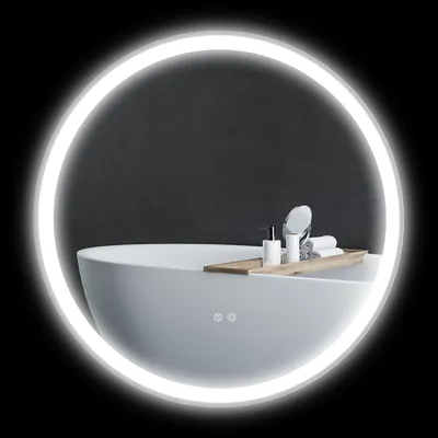 Produktbild von kleankin Badezimmerspiegel, Ø 80 cm Badspiegel mit LED Touch-Schalter