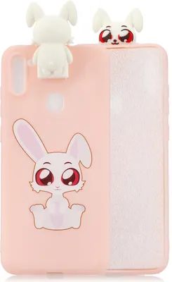 Produktbild von Für Samsung A11 Soft TPU Back Cover Cartoon Malerei Handy Fall Shell mit Bracket große Ohr Kaninchen