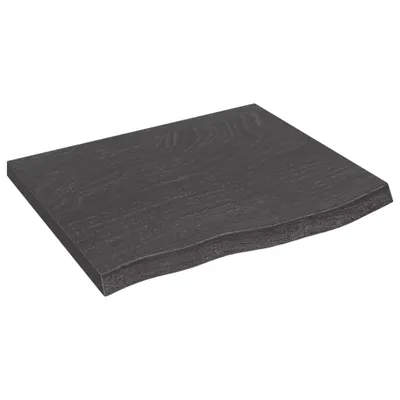 Image de vidaXL Étagère murale brun foncé 60x50x(2-4) cm Chêne massif traité