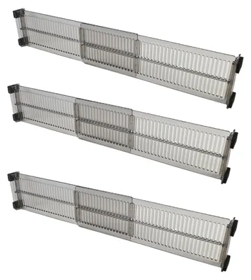 Schubladenunterteiler 6er-Set, verstellbar 27,5–51 cm, transparent