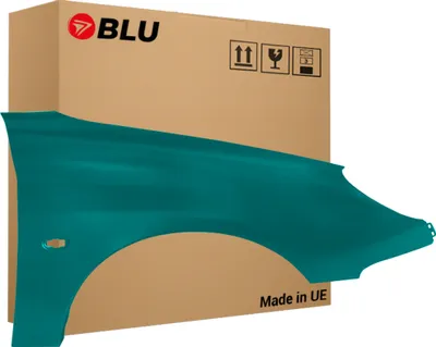 Zdjęcie produktu dla BLU Błotnik pasujący do Peugeot 206 KRU Prawy Zielony Vert Ceylan | 1998-2009 | Przedni Przód | Lakierowany | Gotowy do montażu | Stal