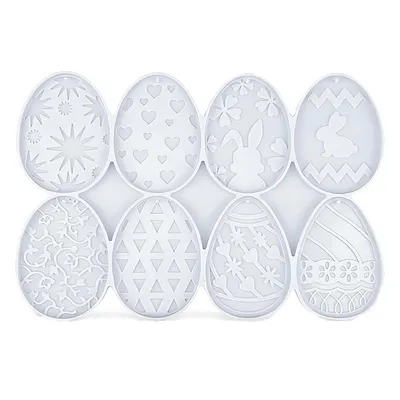 Produktbild von Silikon Gießformen für Ostern, Osterei & Hasenei Formen für Epoxidharz, Kerzen & Schlüsselanhänger