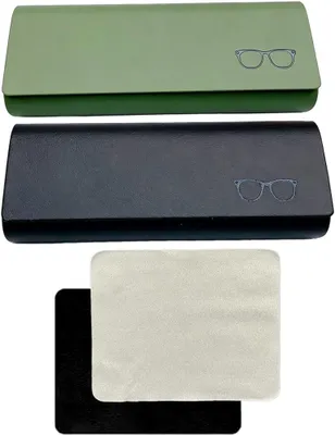 Produktbild von Brillenetui 2er-Set, schwarz und grün, hart, Sonnenbrille