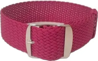 Produktbild von ClassicWatchStraps Perlon Uhrenarmband - Magenta, 14 mm, Silber gebürstet