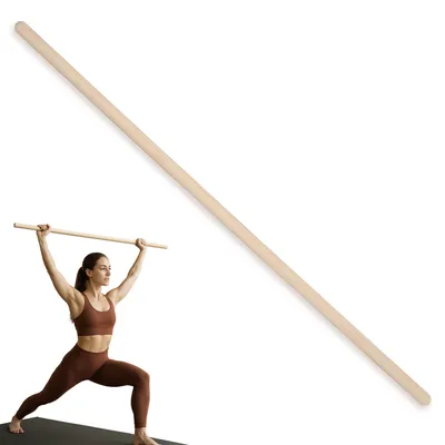 Immagine prodotto di MOE UHANE® Barra da ginnastica in legno 100 cm per esercizi, yoga, fitness, mobilità ed equilibrio, barra per stretching per bambini e adulti, legno naturale