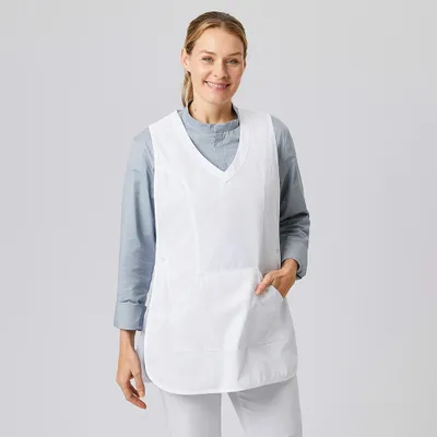 Produktbild von Überwurfschürze, weiß, Größe II : Größe II : weiß : 50% Baumwolle 50% Polyester