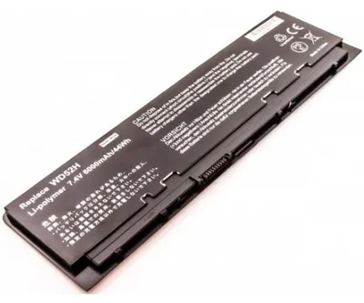 Produktbild von Akku für Dell WD52H Li-Pol 7,4 Volt 6000 mAh schwarz.