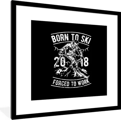 Produktbild von MuchoWow® MuchoWow® Gerahmtes Poster Ski - Berg - Jahrgang 40x40 cm - Poster mit zchwarzem Bilderrahmen - Poster - Plakat im Rahmen