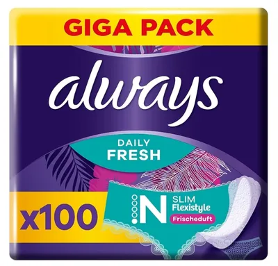 Produktbild von Always Daily Fresh Slim Flexistyle Slipeinlagen 100 Stück, Mit Frischeduft, Ultra-dünn Und Passend Für Alle Slipformen