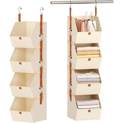 Produktbild von Hängeorganizer, 4 Fächern Hängeaufbewahrung, Kleiderschrank Organizer