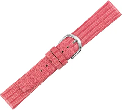 Produktbild von Minott | Uhrenarmband Kalbsleder rosa Tejuprägung ohne Naht flach, Stegbreite:18mm, Schließe:Silbern