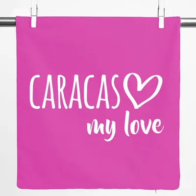 Produktbild von Huuraa Kissenbezug Caracas my love 40x40cm Fuchsia Baumwolle Dekokissenbezug Geschenkidee