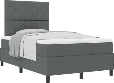 Obrázok produktu pre vidaXL Box spring posteľ s matracom tmavosivá 120 x 200 cm látka